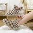 New Fashion Chessboard Plush Thickened Bottom Snow Boots